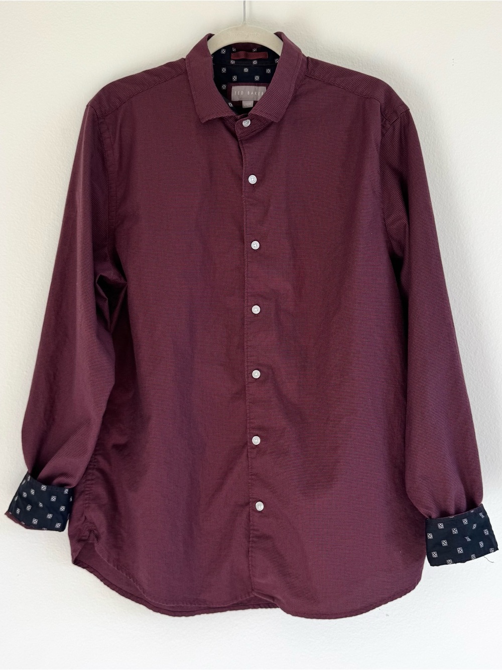 Ted Baker Long Sleeve Shirt Micro Check